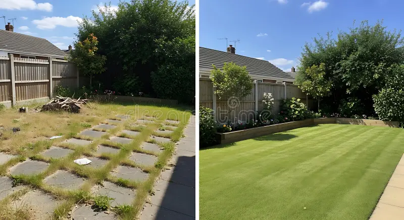 Before and after property restoration